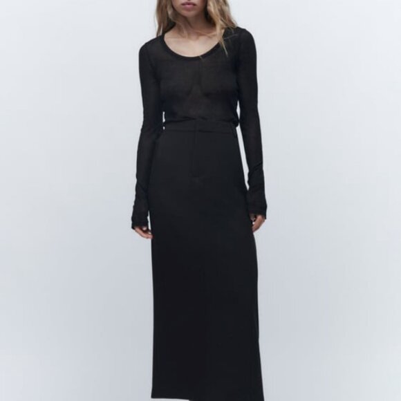 Zara Wool Blend Skirt, Limited Edition. Black. EUC. Size XL. - Picture 1 of 12